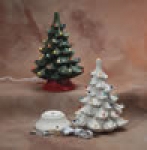 Christmas Tree w/base & lights - 12 inches
